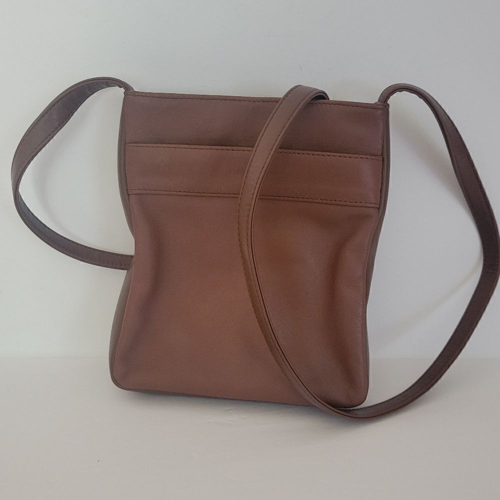 Evan Picone Brown Leather Crossbody Purse